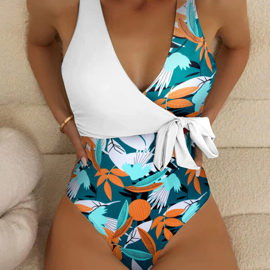 Maillot 1 Pièce Femme – Colorblock, Sexy & Parfait Vacances