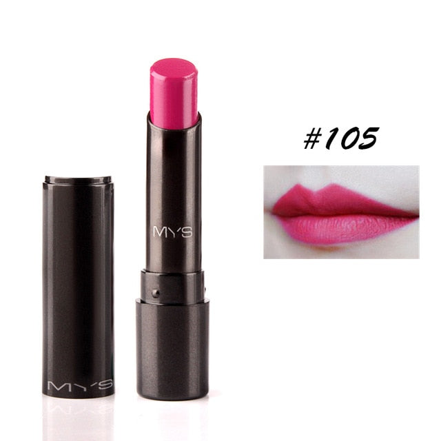 Rouge à lèvres mat MYS – Longue tenue, teinte, gloss, maquillage rouge.