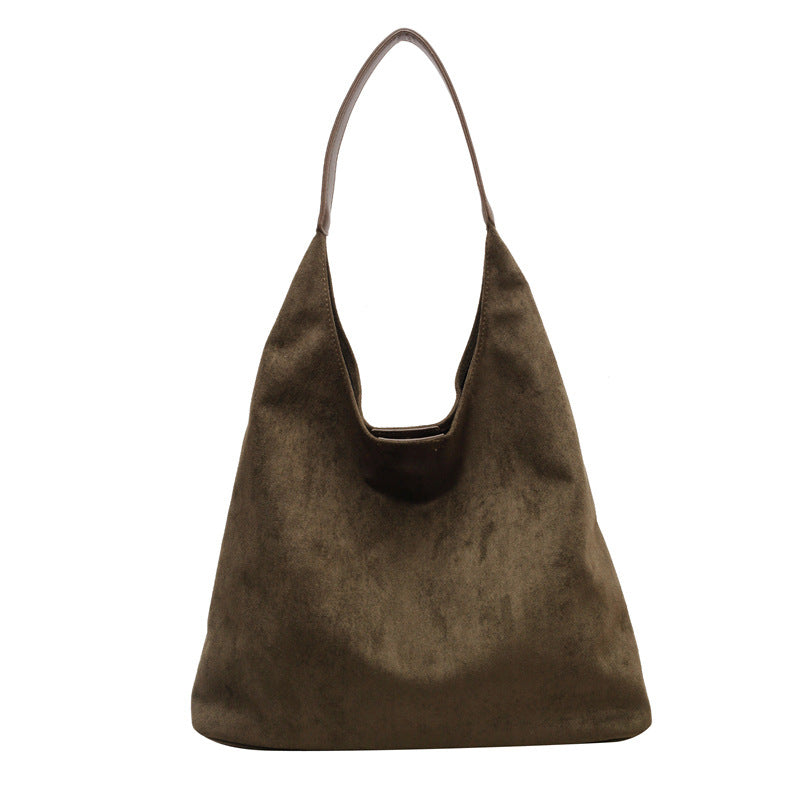 Bag for women large capacity simple tote bag retro and lazy suede big bun mother bag