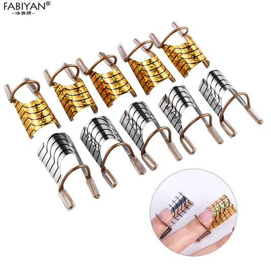 5pcs Guide Extensions C Courbes pour Nail Art Métal Réutilisable