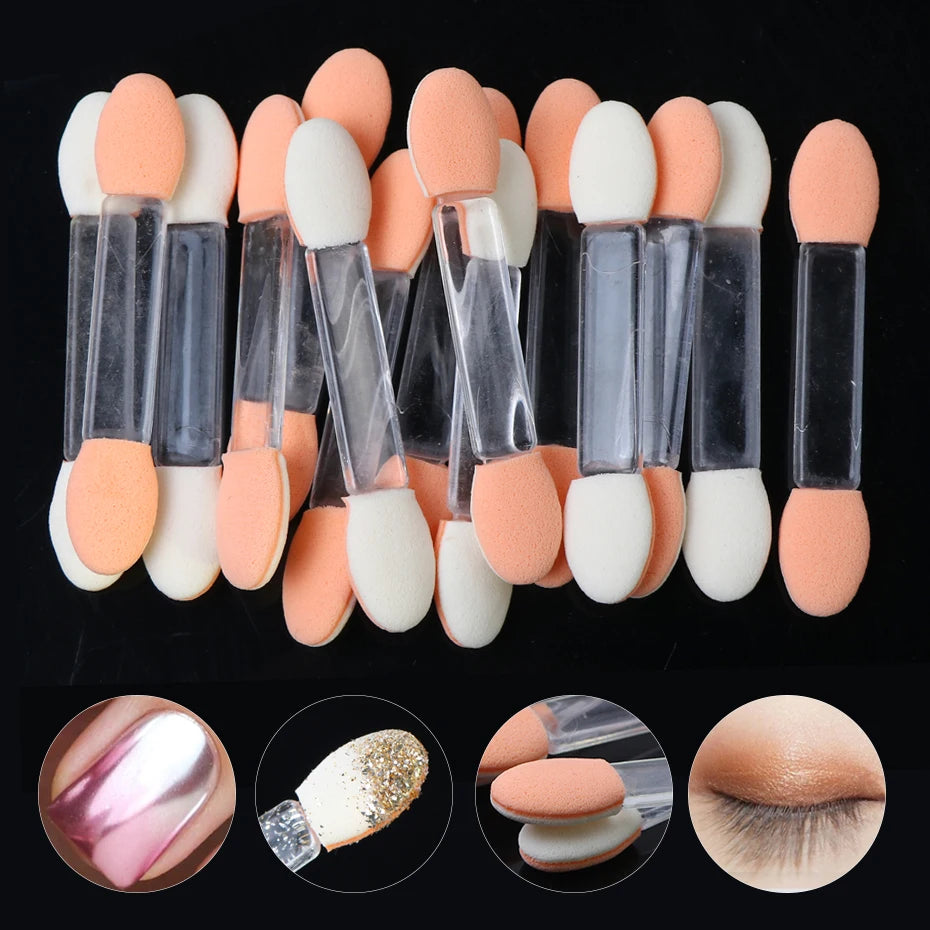 10 Pcs Applicateurs double face pour ongles et ombres à paupières