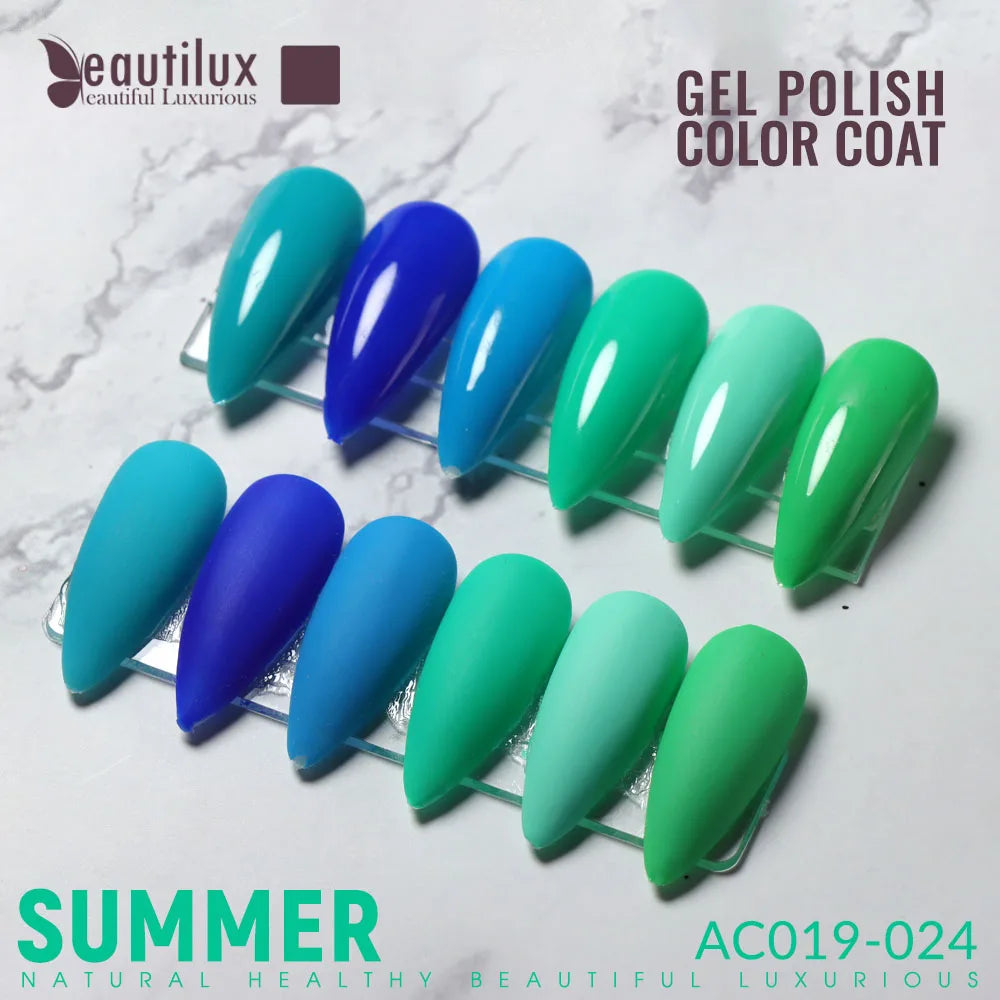 Beautilux Set de Vernis Gel 6pcs / Set x10ml UV LED Soak Off Vernis à ongles Boîte cadeau DIY vernis à ongles semi-permanent