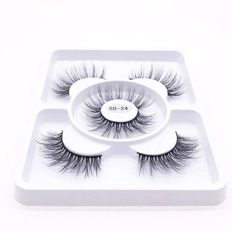 3 Paires Cils Minks 3D – Longs & Naturels