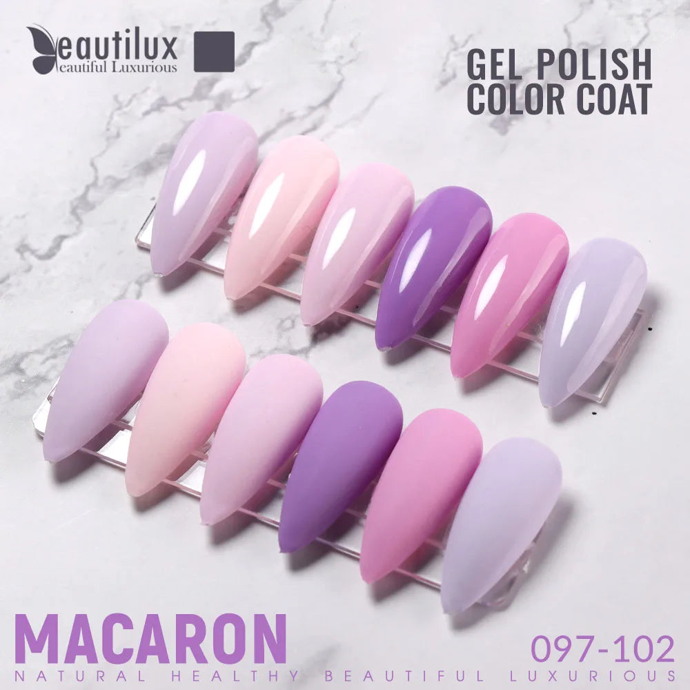 Beautilux Set de Vernis Gel 6pcs / Set x10ml UV LED Soak Off Vernis à ongles Boîte cadeau DIY vernis à ongles semi-permanent