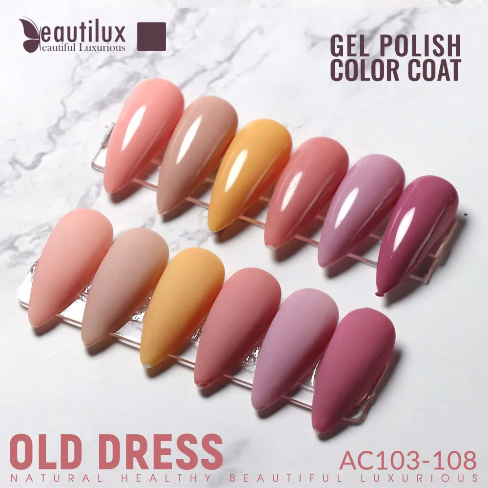 Beautilux Set de Vernis Gel 6pcs / Set x10ml UV LED Soak Off Vernis à ongles Boîte cadeau DIY vernis à ongles semi-permanent