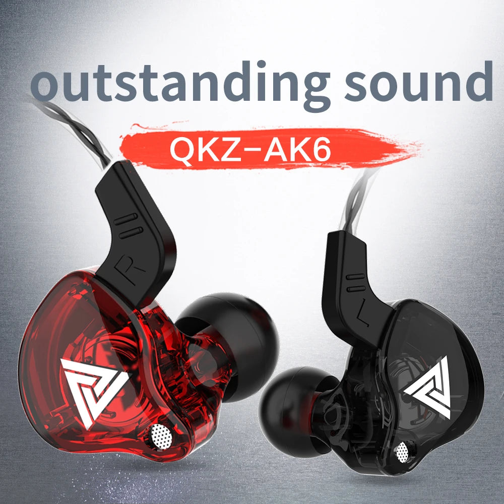 Casque HiFi QKZ AK6 – Écouteurs Intra-Auriculaires, Basses Stéréo, Micro