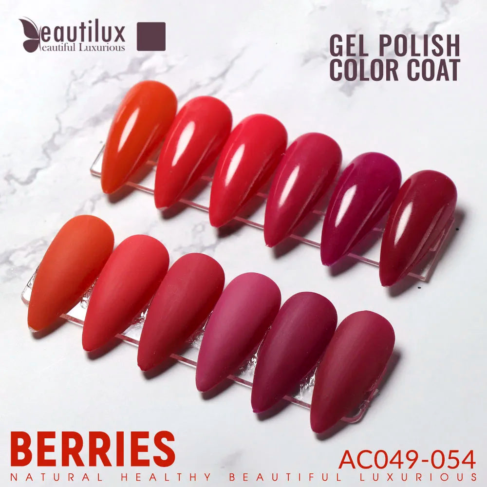 Beautilux Set de Vernis Gel 6pcs / Set x10ml UV LED Soak Off Vernis à ongles Boîte cadeau DIY vernis à ongles semi-permanent