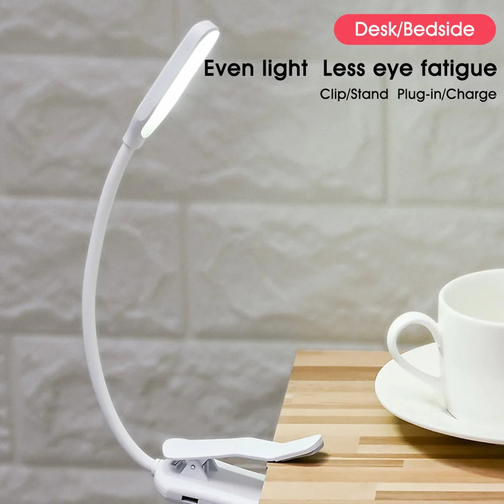 Lampe de Lecture Mini LED – Rechargeable, 3 Niveaux & Flexible