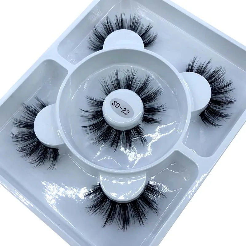 3 Paires Cils Minks 3D – Longs & Naturels