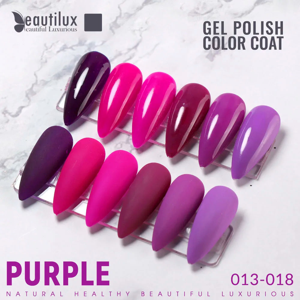 Beautilux Set de Vernis Gel 6pcs / Set x10ml UV LED Soak Off Vernis à ongles Boîte cadeau DIY vernis à ongles semi-permanent