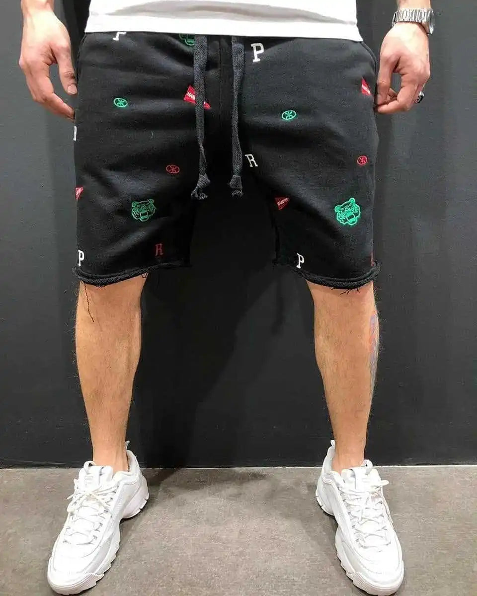 Shorts Homme Cargo – Fitness, Broderie & Style Décontracté