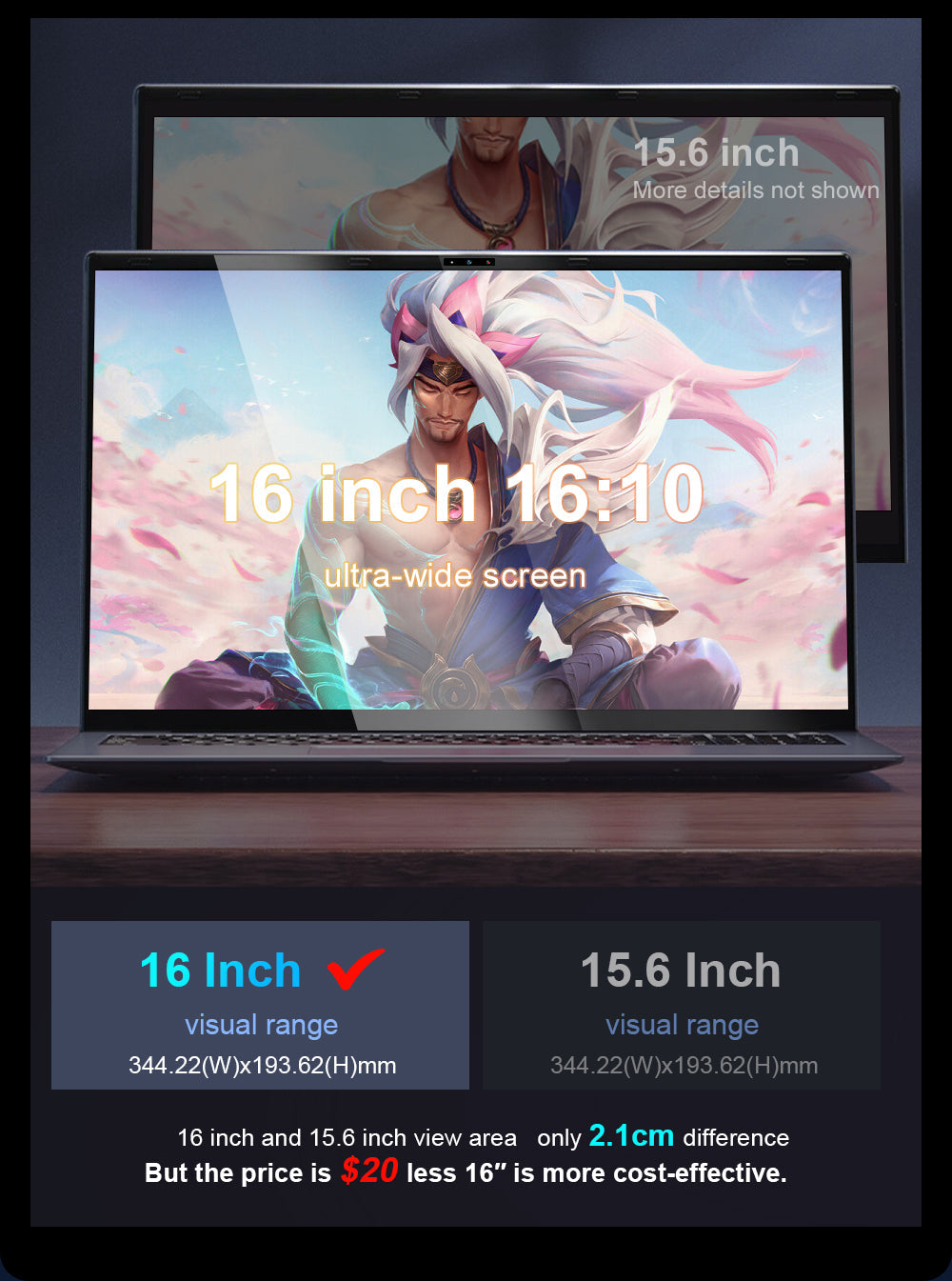 Ninkear N16 Pro Laptop, 16" 2.5K IPS, 120Hz