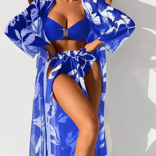 Maillot de bain trois pièces à taille haute pour femmes