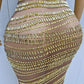 Robe de soirée sexy et luxueuse avec strass brillants