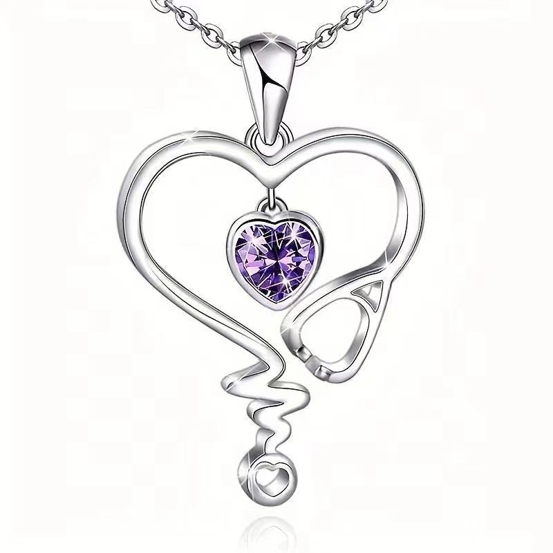 Collier exquis en forme de cœur pour femme