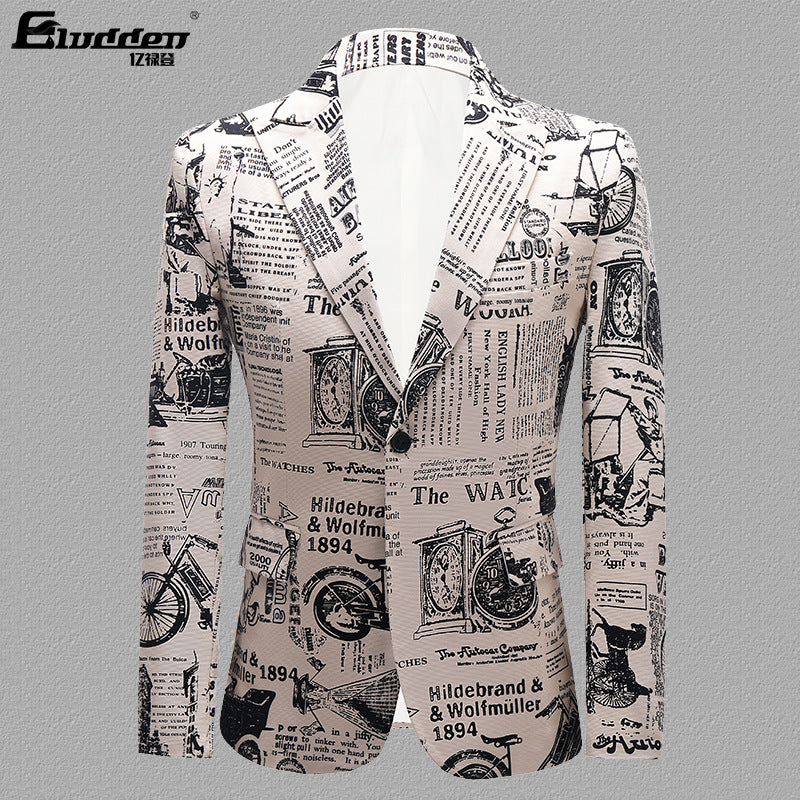 Costume imprimé journal pour homme