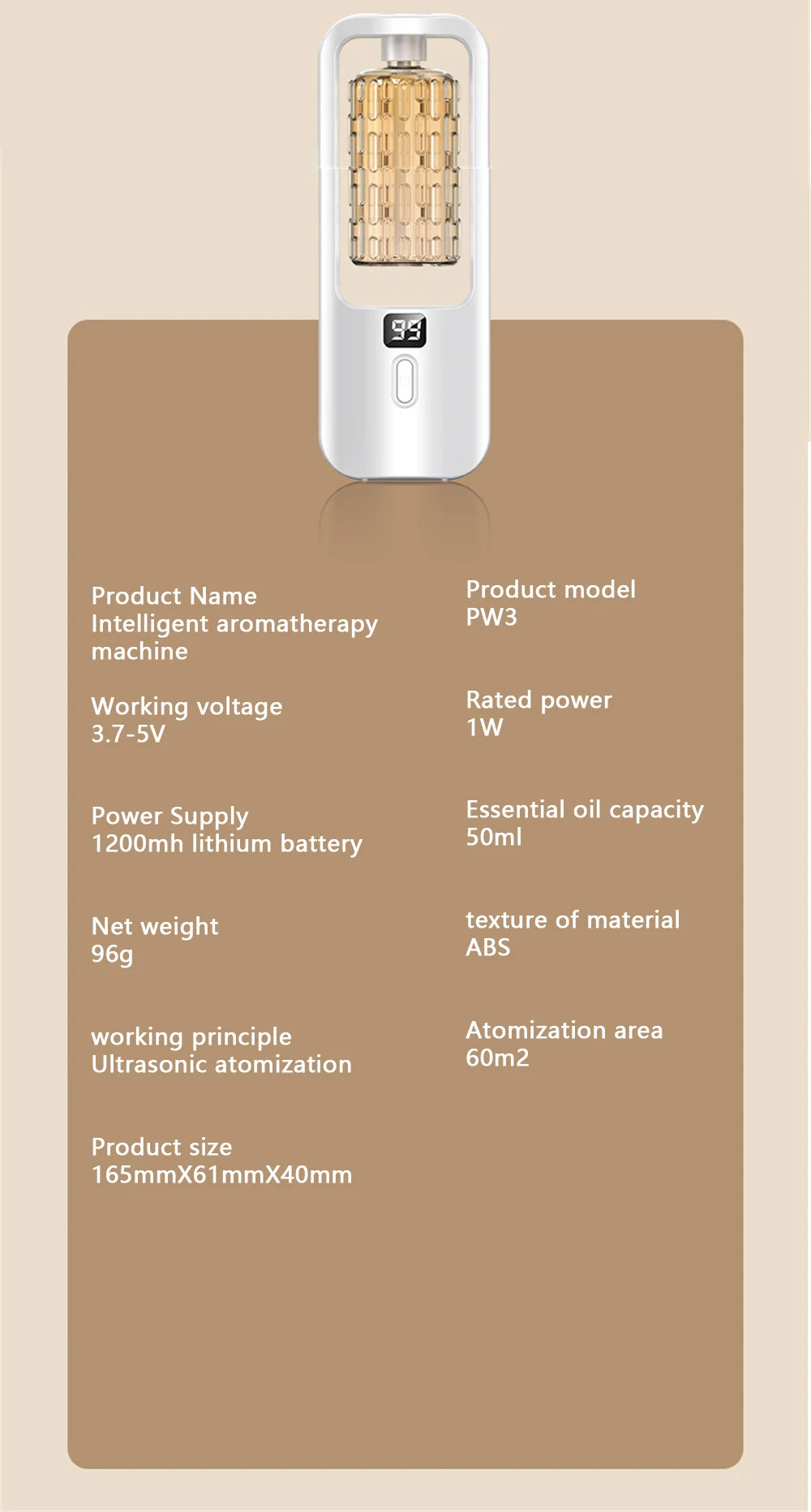 Diffuseur d'Arome 5 Vitesses – Huile Essentielle, Lumière Colorée & Fraîcheur