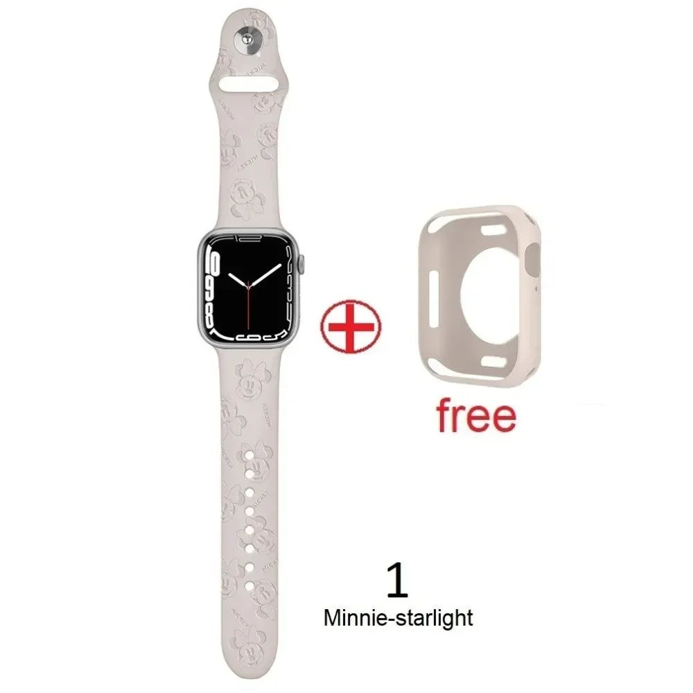 Etui gratuit et bracelet en silicone gravé compatible avec la montre