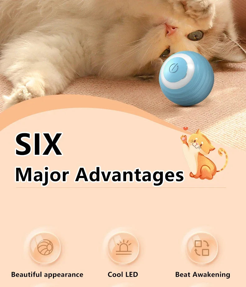 Balle Interactive Intelligente pour Chat – Jouet Automatique à Roulement