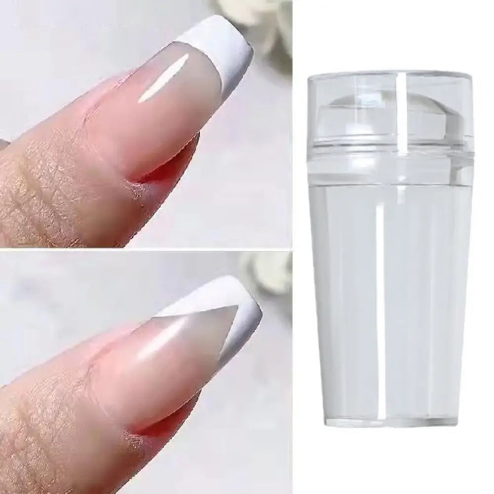 Tampon à ongles réutilisable Tampon à manucure Manucure sans effort Pochoir en silicone réutilisable pour sceller les ongles Art français élégant