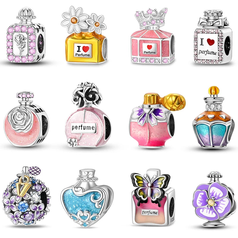 Charm S925 Couronne Parfum Rose