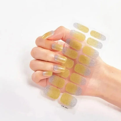 Wraps Gel Semi-Curés 16pcs – Blanc/Noir/Nude, Longue Durée