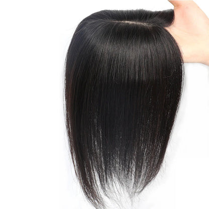 Extensions Clip-In Cheveux Humains - Topper Base Soie, Remplacement Naturel