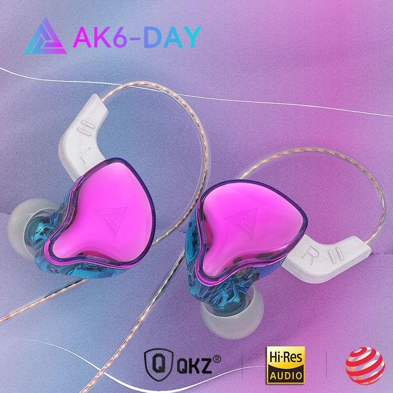 Écouteurs QKZ AK6 DAY – HIFI, Basses Profondes, Avec Micro, pour Musique & Jeux