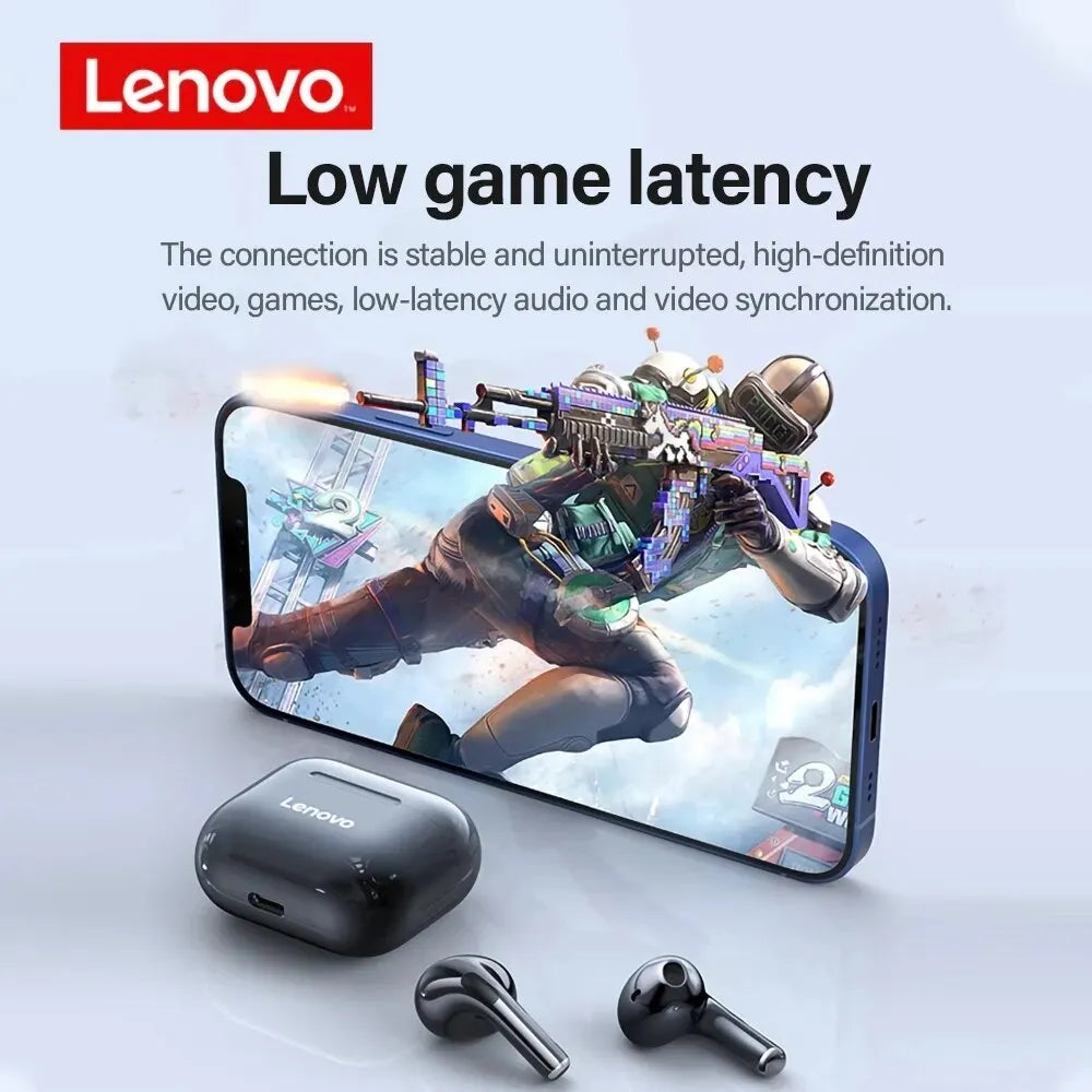 Écouteurs Lenovo LP40 TWS – Bluetooth 5.0, Basses, Contrôle Tactile, Réduction de Bruit