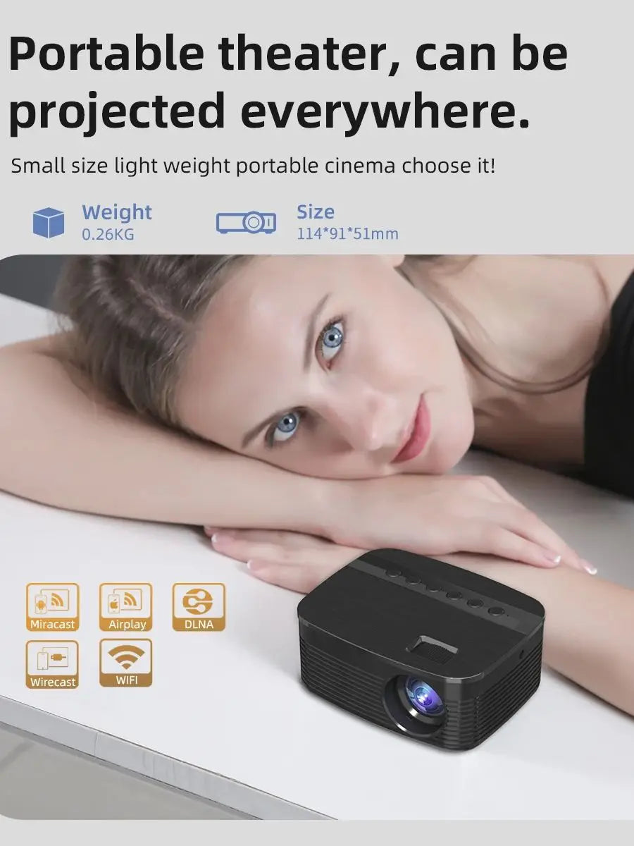 Projecteur portable 4K, Android, Wi-Fi, Bluetooth, cinéma extérieur