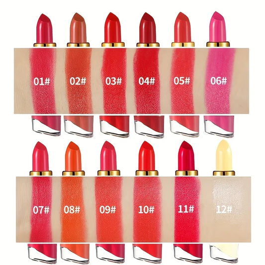 Rouge à Lèvres Crème 12 Couleurs – Hydratant & Longue Tenue