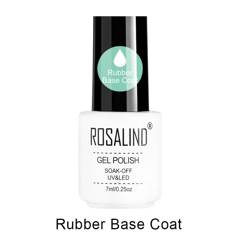 ROSALIND 7ml Top Base Matt Coat Nail Gel Polish Long Lasting Reinforce Hybrid Varnishes Nail Art Manicure Top Primer Coat UV Gel