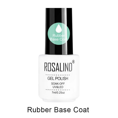 ROSALIND 7ml Top Base Matt Coat Nail Gel Polish Long Lasting Reinforce Hybrid Varnishes Nail Art Manicure Top Primer Coat UV Gel