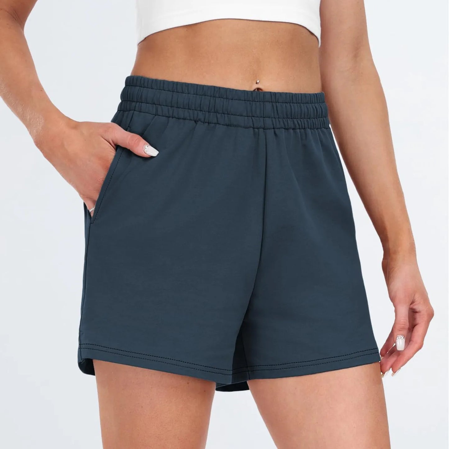 Shorts Femme – Taille Haute, Confortable & Poches