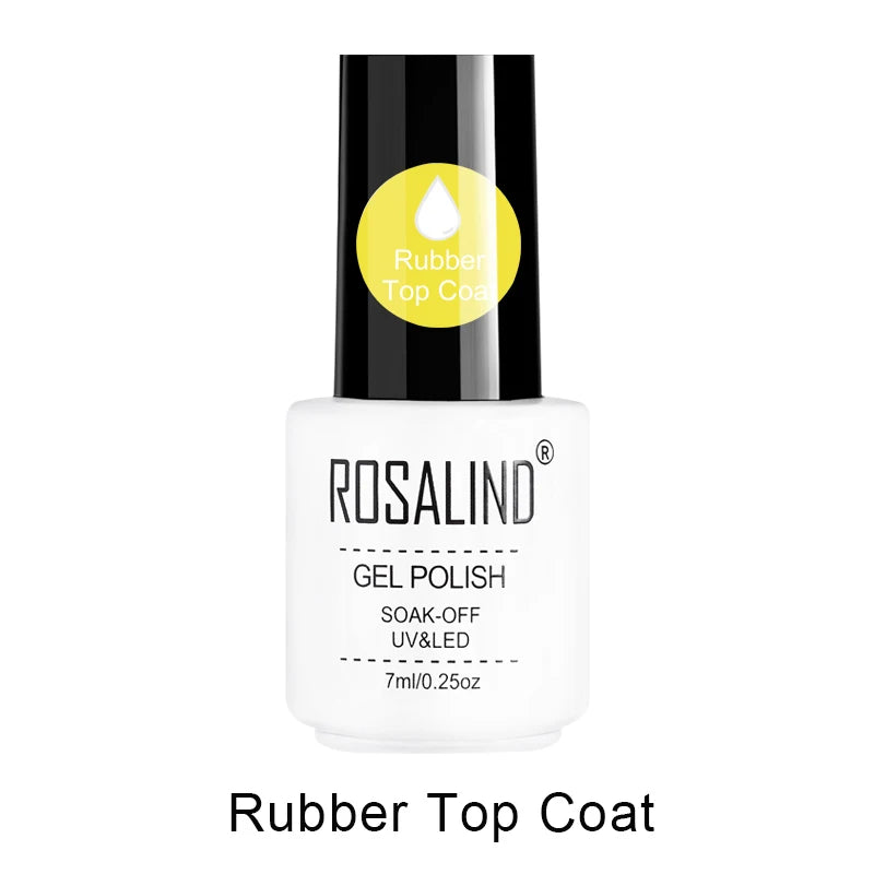 ROSALIND 7ml Top Base Matt Coat Nail Gel Polish Long Lasting Reinforce Hybrid Varnishes Nail Art Manicure Top Primer Coat UV Gel