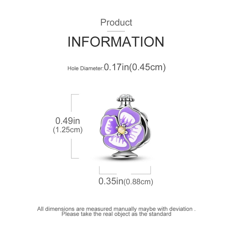 Charm S925 Couronne Parfum Rose