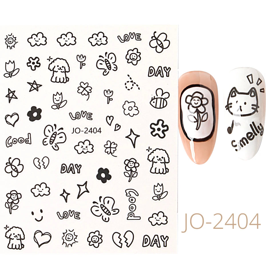 Autocollant réaliste de Nail Art Jelly Bean Little Monster Eyes