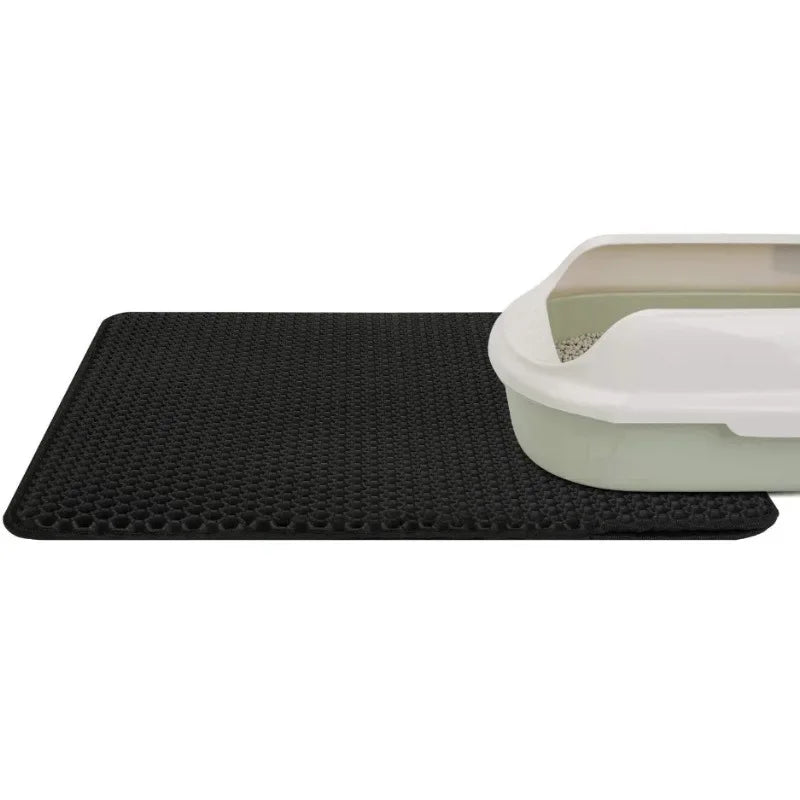 Tapis Litière Chat Étanche Double Couche - Antidérapant, Lavable