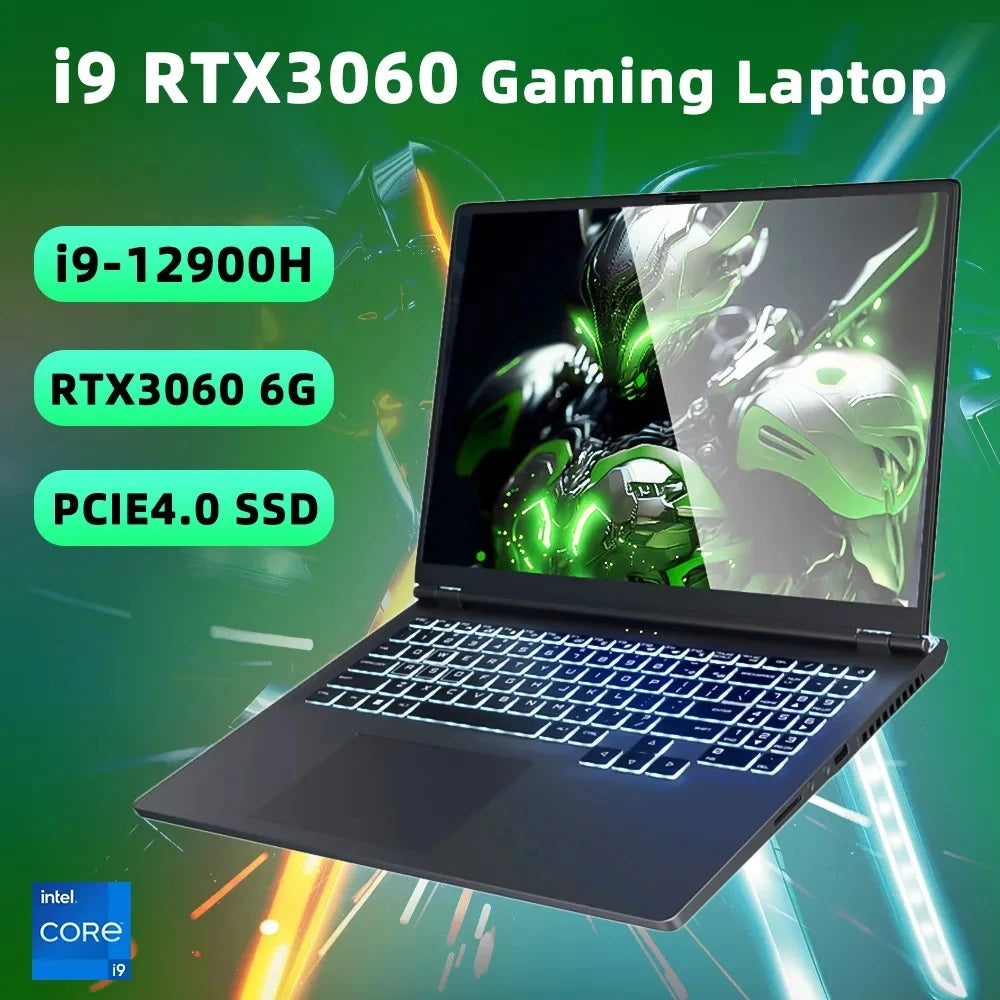 Topton L8 New Gaming Laptop, i9-12900H/i7, RTX 3060 6G, 16" 165Hz IPS, Windows 11, PCIe 4.0, WiFi6, BT5.2