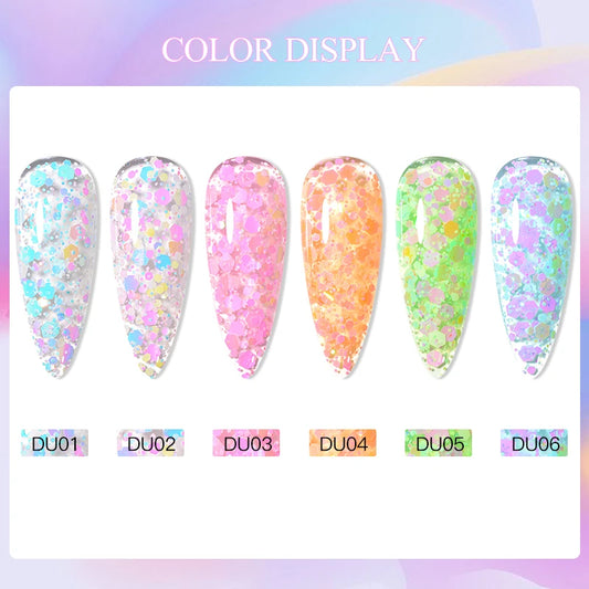 MTSSII 8ml paillettes sequin gel macaron sparkle semi-permanent nail art UV gel manucure vernis