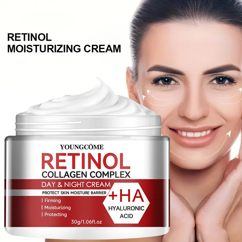 Crème Hydratante Retinol & Collagène – Nourrit en Profondeur pour Peau Sèche et Mâture