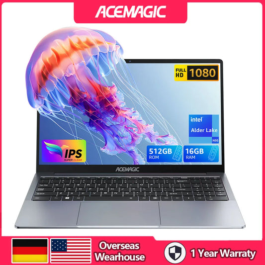 ACEMAGIC AX16 Laptop 16" Intel N95 16GB RAM 512GB SSD Windows 11 Pro