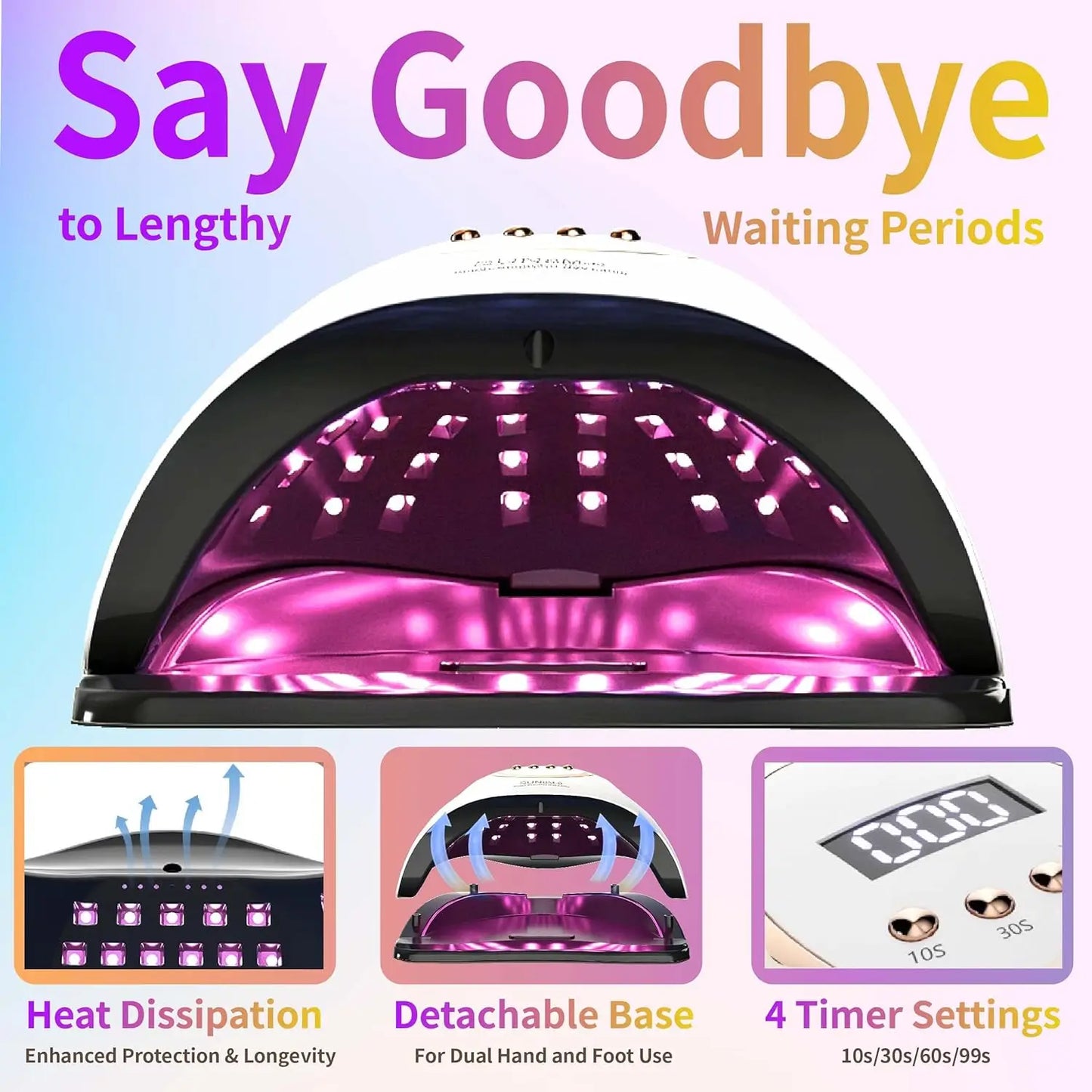 Lampe Max UV 66 LEDs pour sèche-ongles Manucure Lampe de séchage d'ongles 66 LEDs