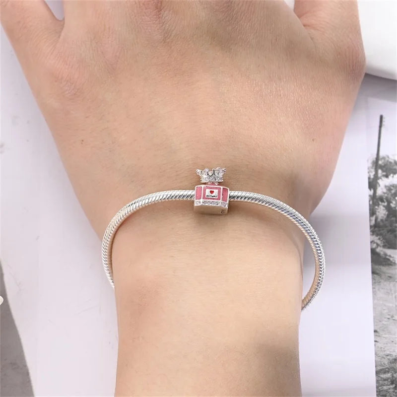 Charm S925 Couronne Parfum Rose