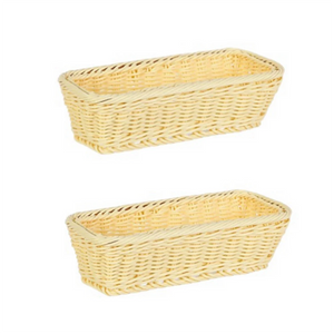 Panier en plastique tressé en rotin Cuillère Fourchette Couteau Baguettes Rangement