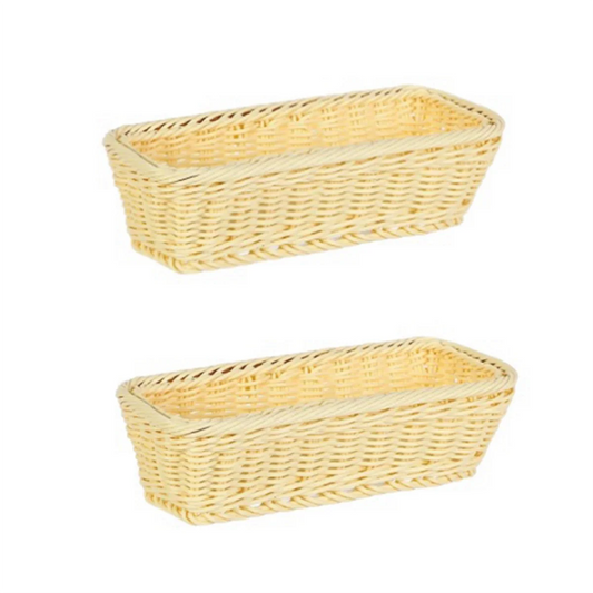 Panier en plastique tressé en rotin Cuillère Fourchette Couteau Baguettes Rangement