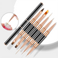 Set 5 Pinceaux Nail Art – Double Embout & Précision Ligne Fine
