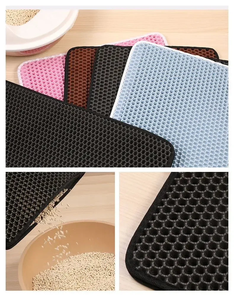 Tapis Litière Chat Étanche Double Couche - Antidérapant, Lavable