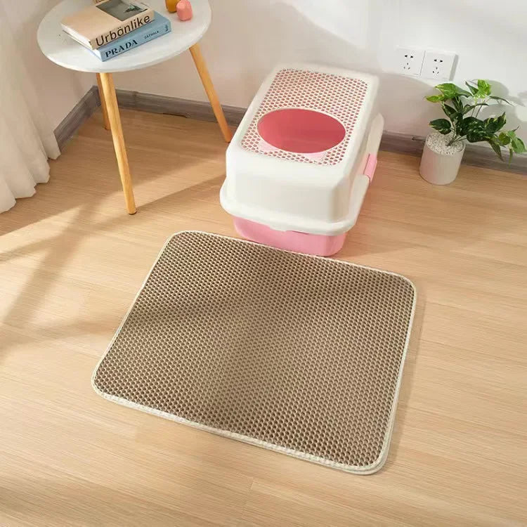 Tapis Litière Chat Étanche Double Couche - Antidérapant, Lavable