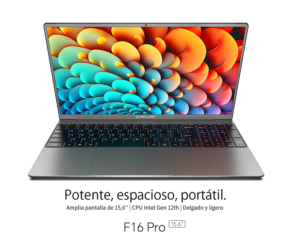 Teclast F16 Pro 15,6" Laptop, Intel N95, 12GB/16GB RAM, 256GB/512GB SSD, 1920x1080, Clavier rétroéclairé, mini-HDM